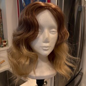 WIG! Brown & Blonde Mid Length Hair Piece! Budget brand. Great hair fibers!